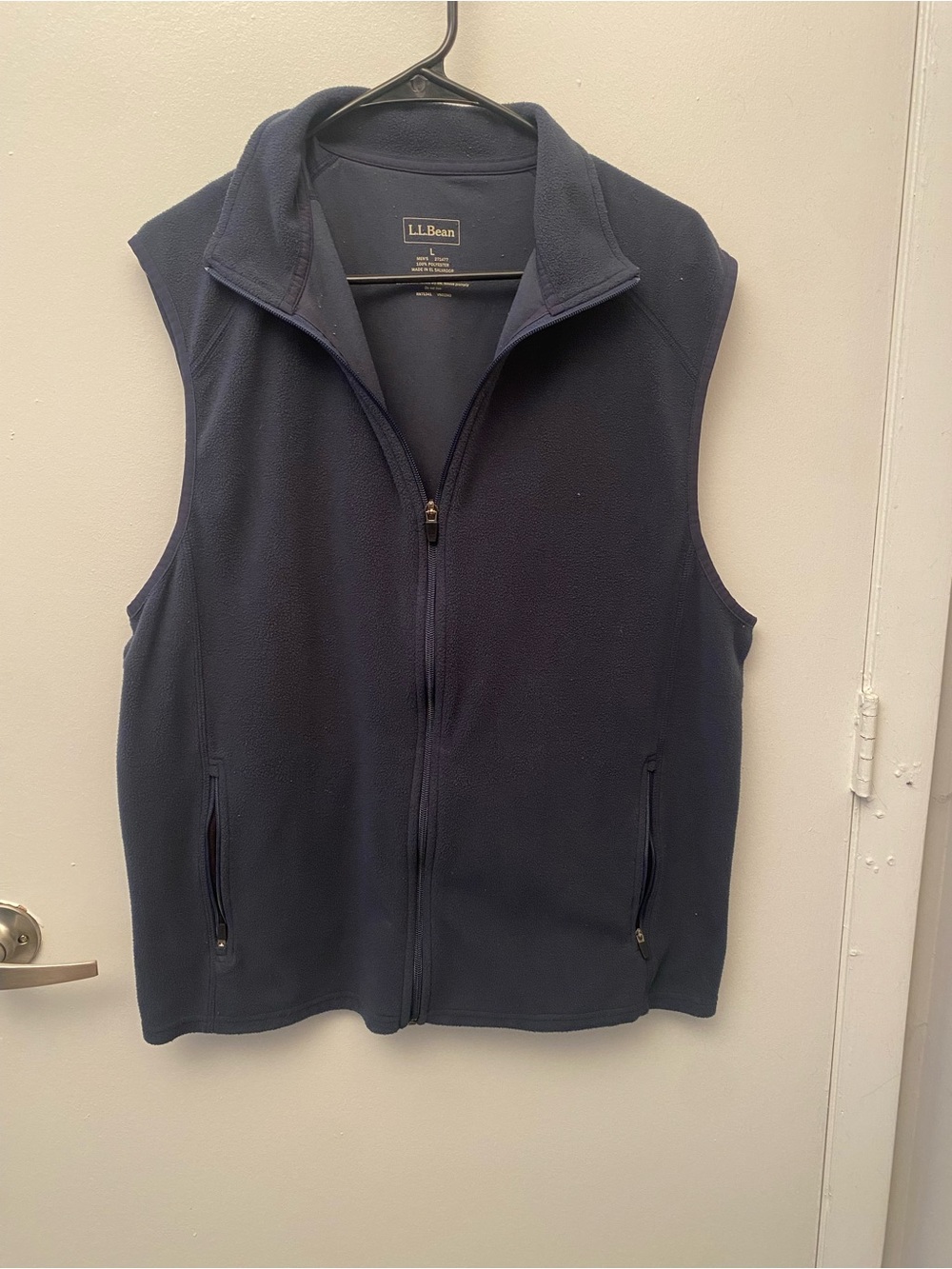 L.L. Bean Men's Navy Full-Zip Fleece Vest